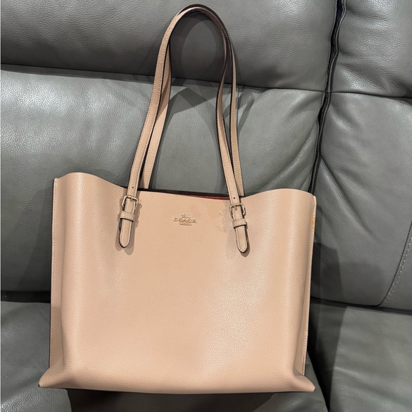 Coach Beige Leather Tote Bag - Picture 1 of 6